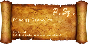 Plachy Szabolcs névjegykártya