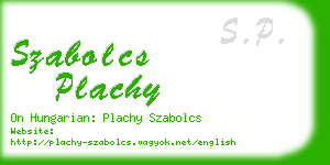 szabolcs plachy business card